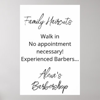 Poster Balade en coiffure de famille dans le salon Barber