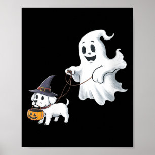 Poster Balade Fantôme Féminin T-shirt Halloween en V
