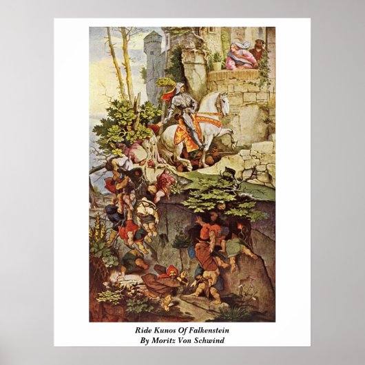 Poster Balade Kunos De Falkenstein Par Moritz Von Schwind (Devant)