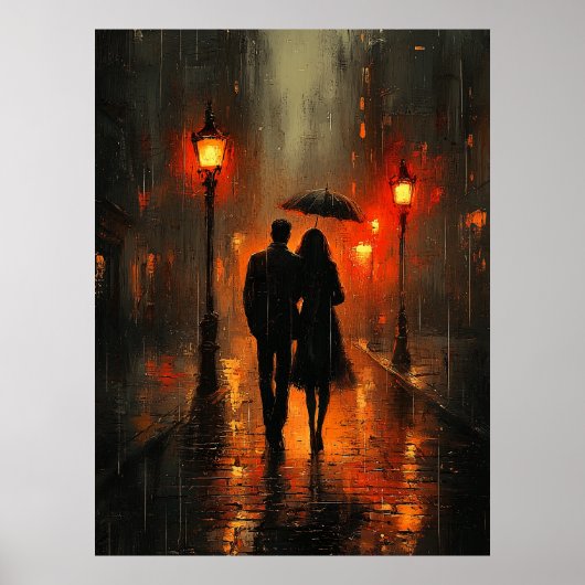 Poster Balade romantique dans les tons charbon (Devant)