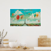 Poster Balade sur Paris, montgolfières, vintage (Cuisine)