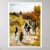 Poster Balade vintage à vélo dans le pays (Devant)