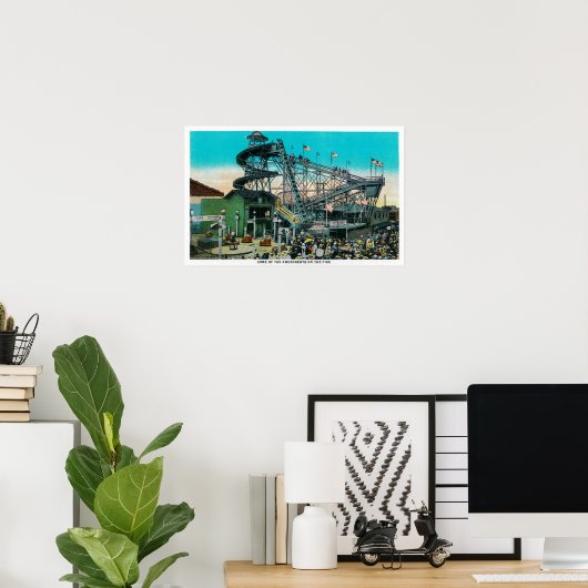 Poster Balades d'attractions au Pike, Long Beach (Bureau à domicile)