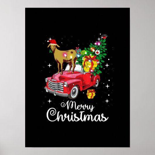 Poster Balades de chèvre Rouge Voiture Noël (Devant)