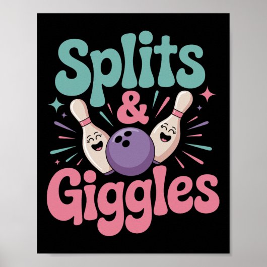 Poster Balais Et Giggles Femmes Ou Filles Bowling (Devant)
