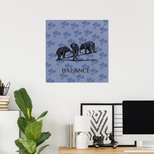 Poster Balance des éléphants (Bureau à domicile)