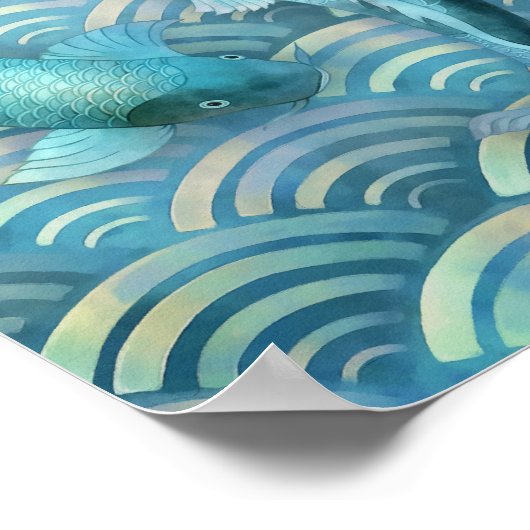 Poster Balances de poisson bleu doré (Coin)