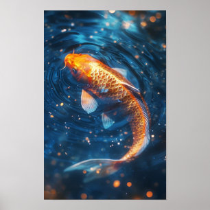 Poster Balances en Carpe Majestic - Bleu et Gold Radiatio