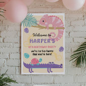 Poster Balances et queues Reptile fille Anniversaire