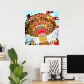 Poster Balançoire Carnaval bleu ciel vintage photo rétro (Bureau à domicile)