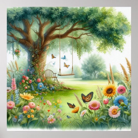 Poster Balançoire de jardin paysage 7 (Devant)