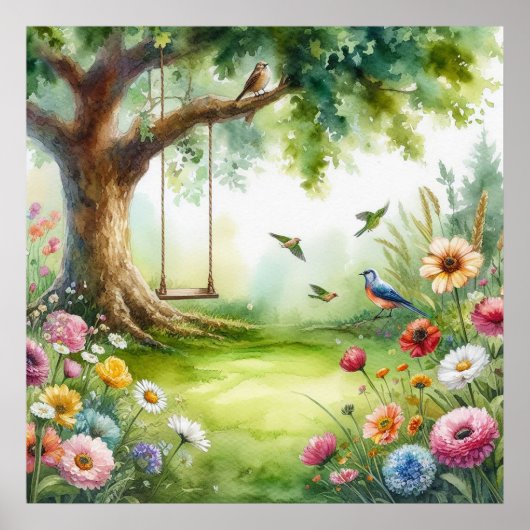 Poster Balançoire de jardin paysage 8 (Devant)