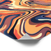 Poster Balayage Abstrait chaud avec des teintes orange et (Coin)