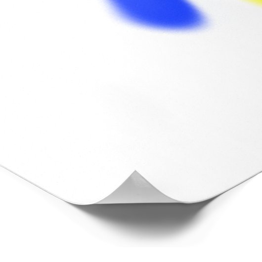 Poster Balayage bleu rouge jaune 1 (Coin)