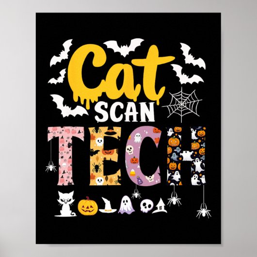 Poster Balayage Cat Ct Rad Tech Halloween Costume Araigné (Devant)