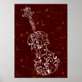 Poster Balayage de violon blanc sur large spectre rouge p (Devant)