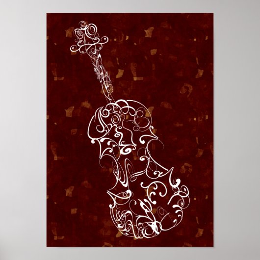Poster Balayage de violon blanc sur large spectre rouge p (Devant)