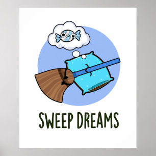 Poster Balayage Dreams Funny Broom Pun