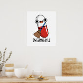 Poster Balayage pilule amusant médicament jeu de mots fon (Cuisine)