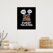Poster Balayage Talking Funny Sweet Talk Broom Pun Dark B (Cuisine)