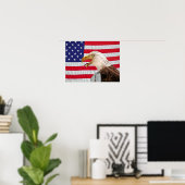 Poster Bald Eagle avec des étiquettes de chien militaire (Bureau à domicile)