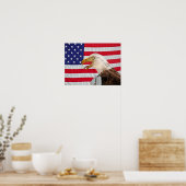 Poster Bald Eagle avec des étiquettes de chien militaire (Cuisine)