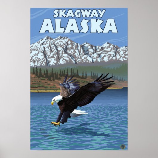 Poster Bald Eagle Diving - Skagway, Alaska (Devant)