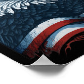 Poster Bald Eagle Fier drapeau américain patriotique 4° (Coin)