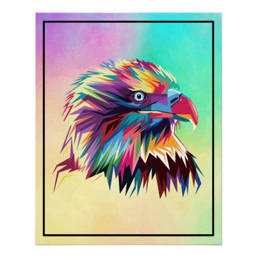Poster Bald Eagle géométrique Prismatic Design-80590 (Devant)