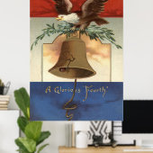 Poster Bald Eagle Liberty Bell 4 juillet (Bureau à domicile)