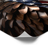 Poster Bald Eagle sculpture en métal avec drapeau américa (Coin)