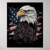 Poster Bald Eagle USA Drapeau américain Patriotic Graphis (Devant)