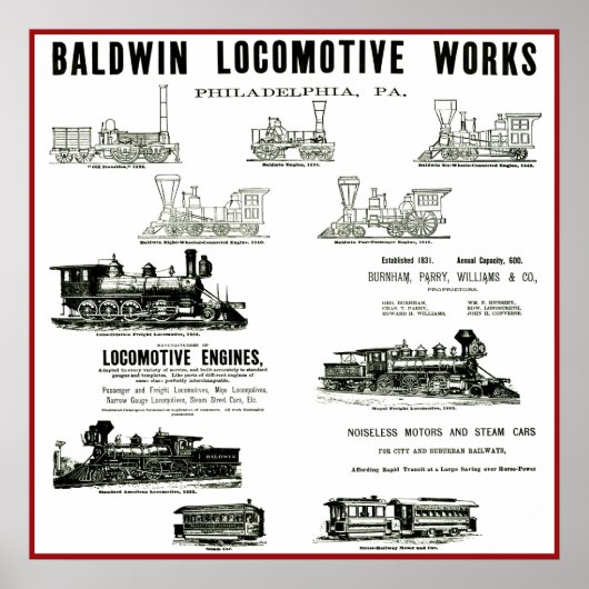 Poster Baldwin Locomotive Works (Devant)