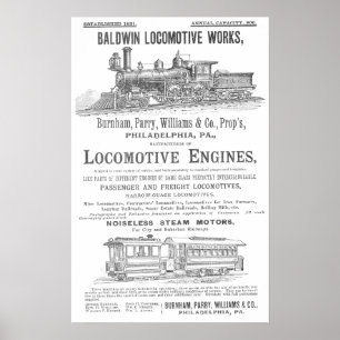 Poster Baldwin Locomotive Works Locomotive Railway Locomt