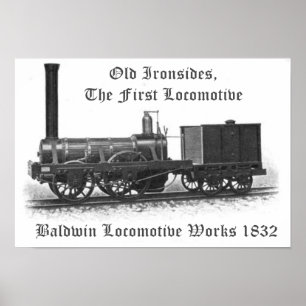 Poster Baldwin Locomotive Works, Vieux Ironsides 1832