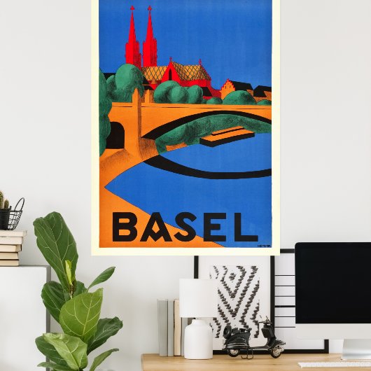 Poster Bâle - Suisse (Bureau à domicile)
