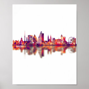 Poster Bâle Suisse Skyline