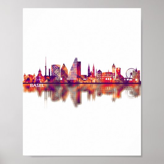 Poster Bâle Suisse Skyline (Devant)