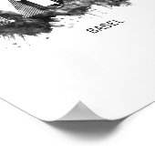 Poster Bâle Suisse Skyline BW (Coin)