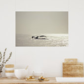 Poster Baleine à bosse, queue au-dessus de la surface de  (Cuisine)