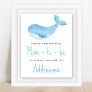 Poster Baleine à l'aquarelle - Future maman destinataire