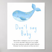 Poster Baleine à l'aquarelle - Ne dis pas bébé (Devant)