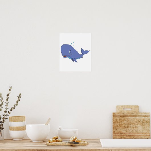 Poster baleine à sperme mignonne (Cuisine)