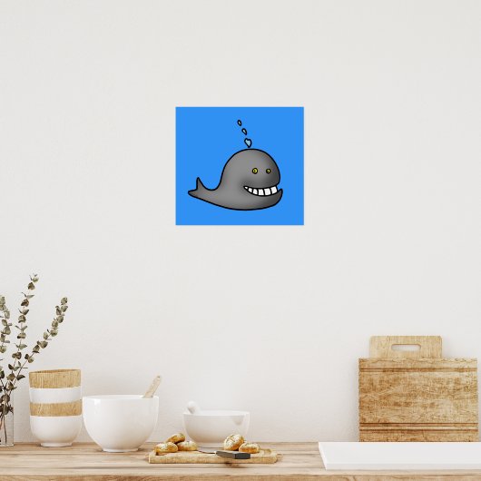 Poster Baleine amusante (Cuisine)