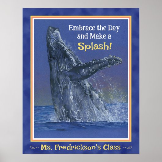 Poster Baleine amusante Imprimer pour la classe Bordure b (Devant)