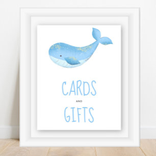 Poster Baleine aquarelle - cartes et cadeaux