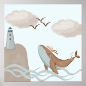 Poster Baleine Aventures - Kids Coastal Art Imprimer (Devant)