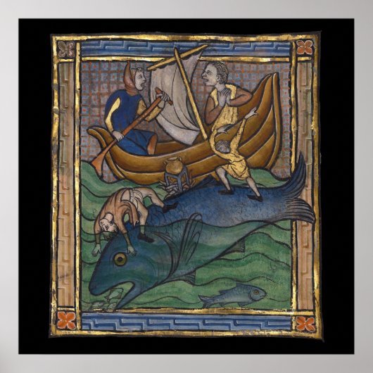 Poster Baleine bestiaire médiévale c. 1270 (Devant)
