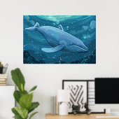 Poster Baleine bleue (Bureau à domicile)
