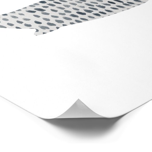 Poster Baleine bleue Abstraite Verre de mer Aquarelle Pei (Coin)